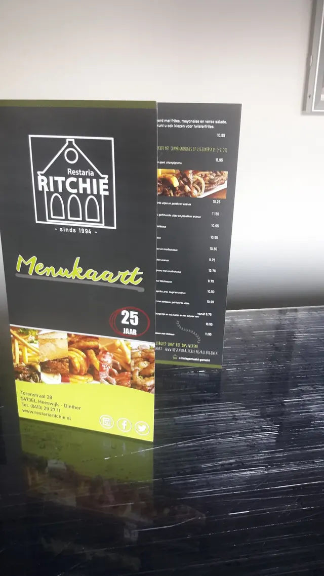 Menukaart voor Restaria Ritchie